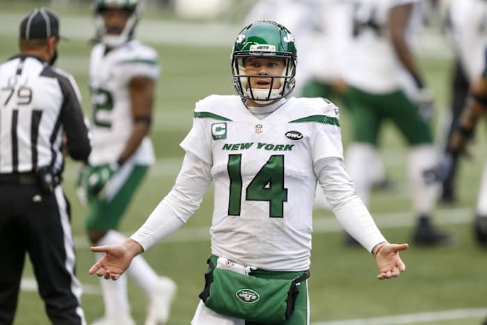 Jets QB Sam Darnold reacts to blowout loss to Seahawks